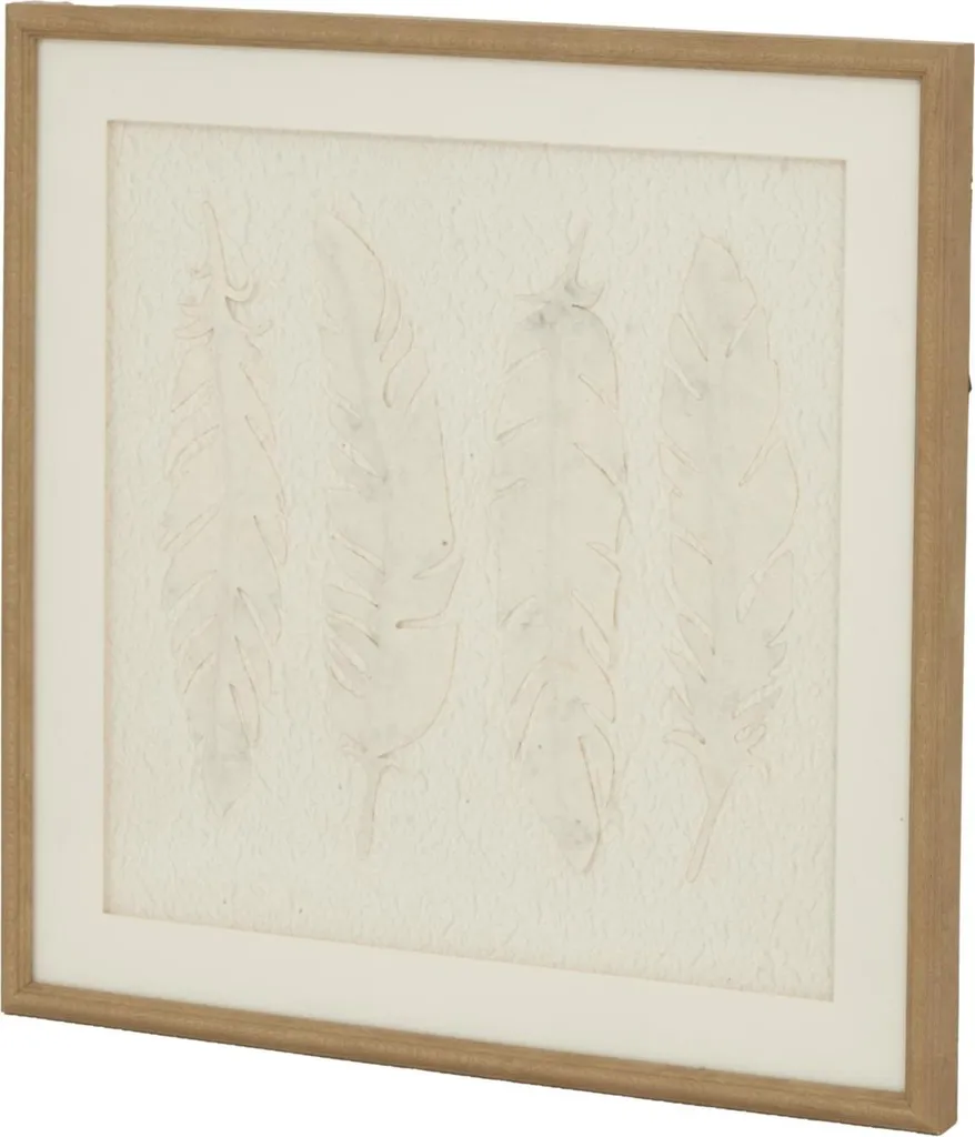 Cadre déco plumes Alta marron et gris pour intérieur moderne