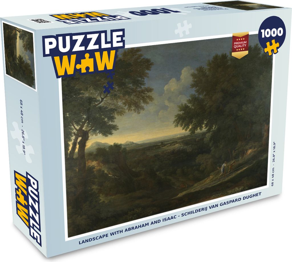 MuchoWow Puzzle 1000 Teile Landschaft mit Abraham und Isaak - Gemälde von Gaspard Dughet - Erwachsene - Rätsel