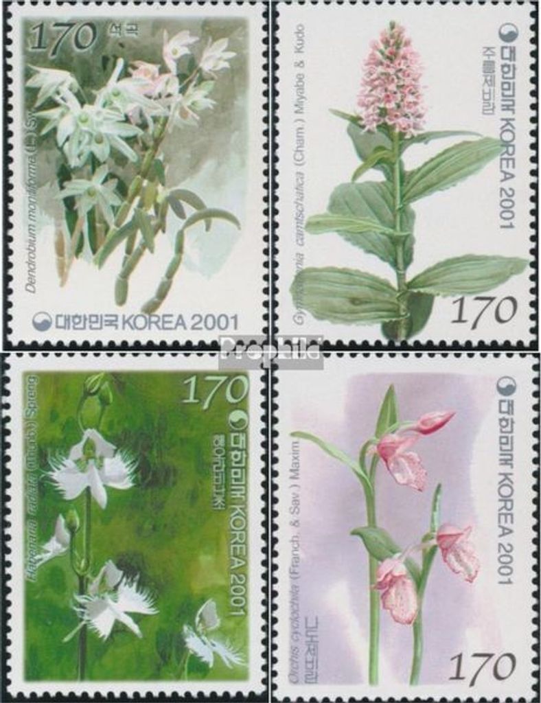 Briefmarken Süd-Korea 2001 Mi 2210-2213 (kompl.Ausg.) postfrisch Orchideen