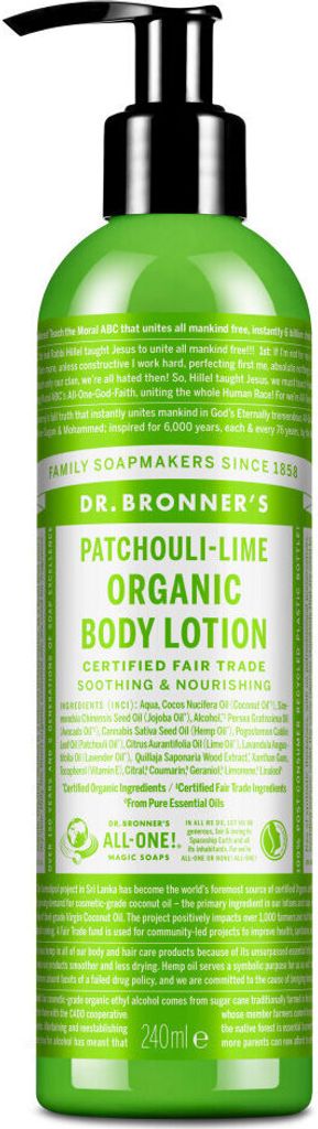 Dr. Bronner's Organic Body Lotion Patchouli-Lime 240 ml Obrázok produktu 