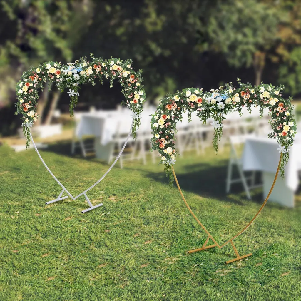 Arche de mariage robuste en cœur 2,1m : structure stable et montage facile - 2