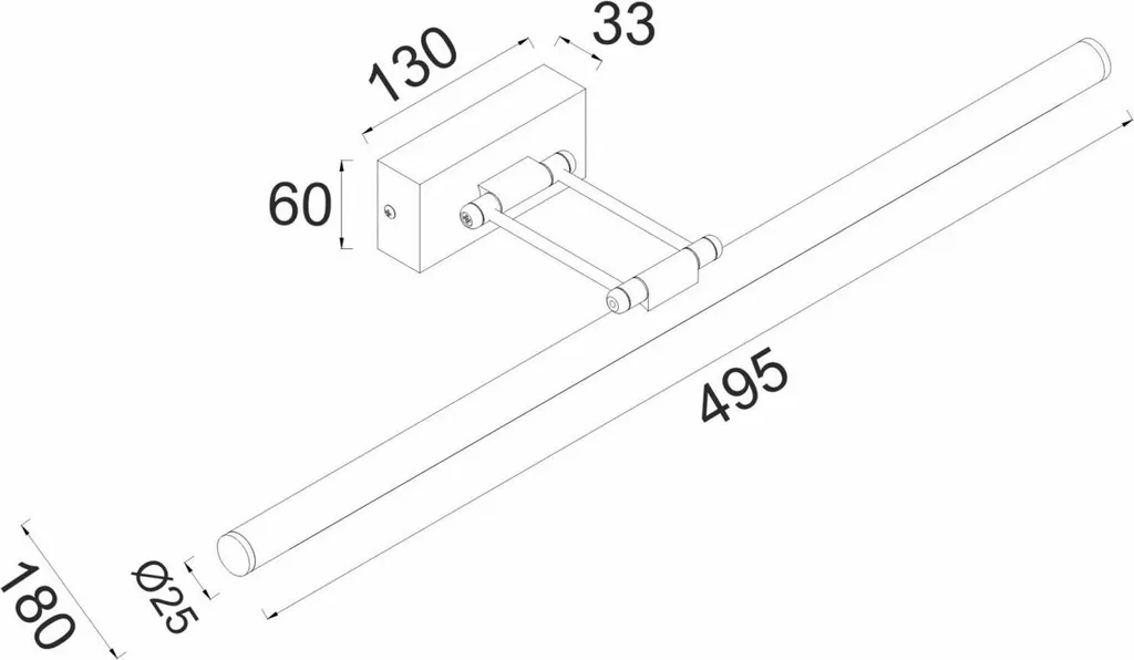 Applique LED Salle de Bain ACA RIO PN10LEDW50CH 12W 3000K Chrome IP44