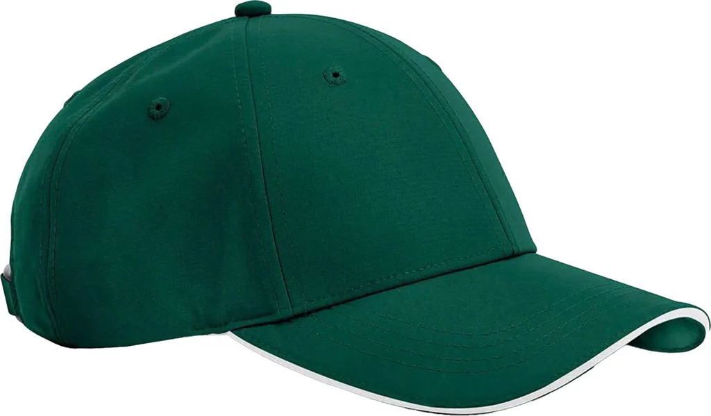 Beechfield - Cappellino da baseball "Team Sports-Tech" BC6941 (taglia unica) (verde bottiglia/bianco)