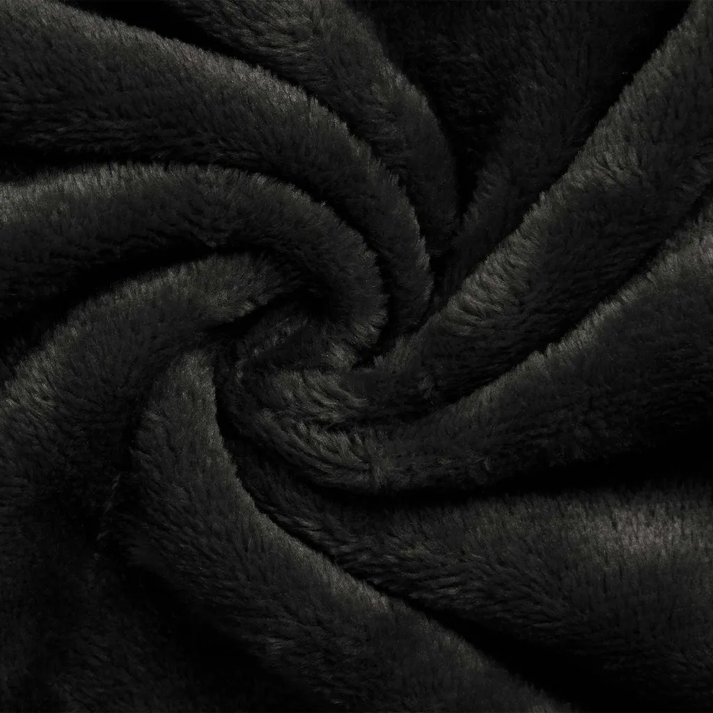 vidaXL Accappatoio senza cappuccio nero XXL in flanella - 6