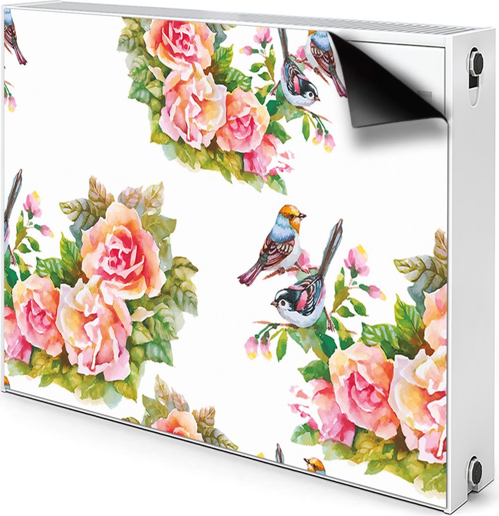 Magnet Heizkörper-Abdeckung Verkleidung Abdeckung Heizkörperabdeckung 80x60 cm - Vögel, auf, Zweige