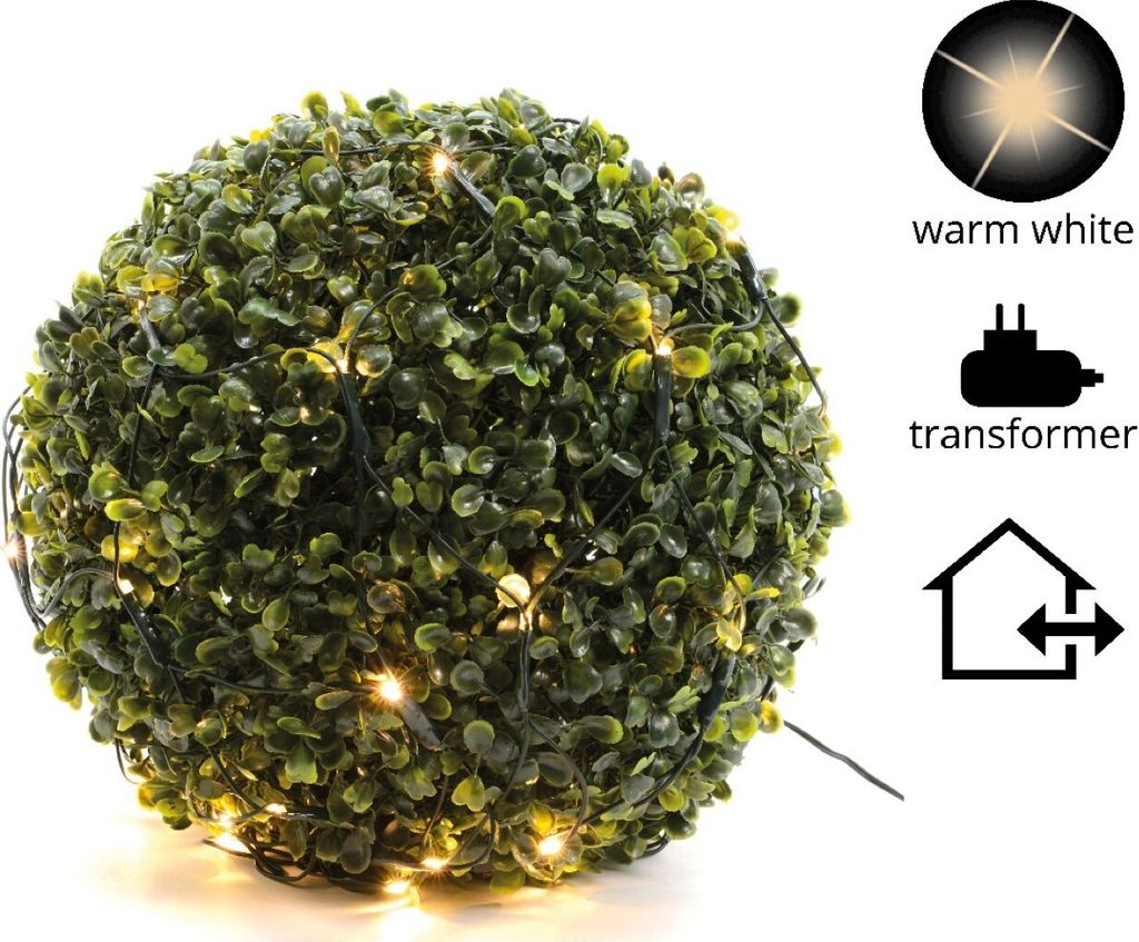 LED-Netz-Beleuchtung Buxus Outdoor Ø. 80 cm-120L grün warmweiß