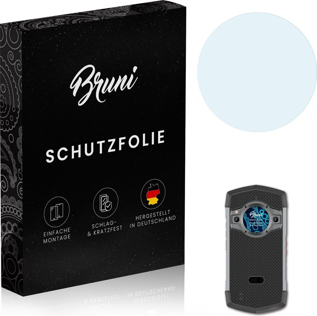 Bruni Basics-Clear 2x Schutzfolie kompatibel mit Unihertz TickTock Lens Folie