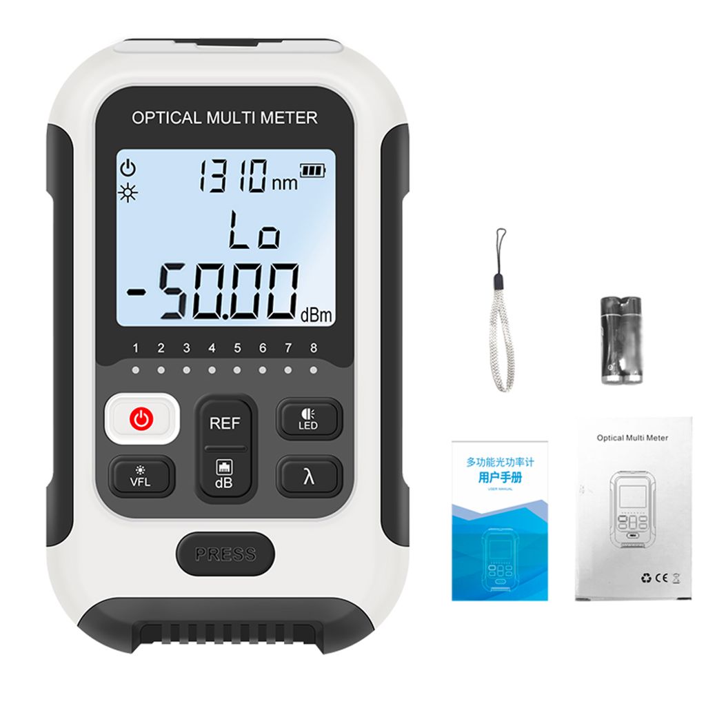 Tragbarer, leichter, optischer 3-in-1-Leistungsmesser, hochgenauer Netzwerktester, Digitalanzeige, optischer Fasertester mit LED-Licht