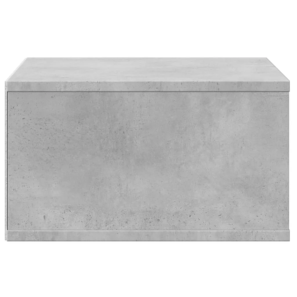 Support Imprimante Robuste en Bois Composite Gris Béton Design Moderne