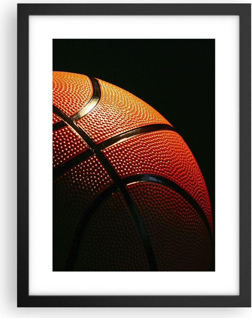 Gerahmtes Poster - Schwarzer Rahmen - Basketball Spiel Sport - 30x40 cm - Wand Bild - Wanddeko - Wandbilder - Kunstposter - Wandposter - Bilderrahm...