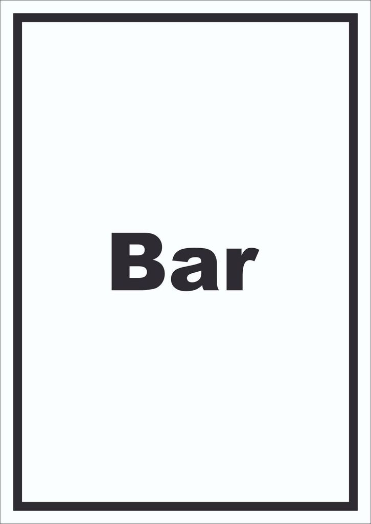 Bar Schild mit Text Pub Kneipe hochkant A4 (210x297mm)
