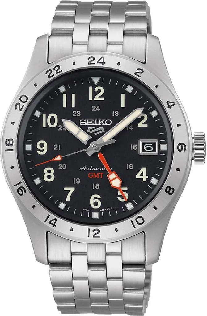 Montre Voyageur Seiko 5 GMT SSK023K1 Automatique Idéale pour les Déplacements