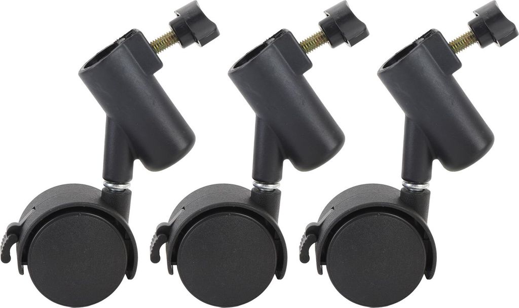 3pcs leichte Ständerräder mit Bremse 16 mm 360 ° rotieren ruhig leicht zu installieren, um Stativ -Schwenkfleisch für Live -Fotografie zu insta...