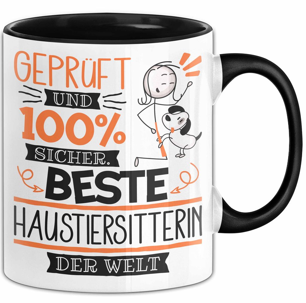 Beste Haustiersitterin Der Welt Tasse Geschenk für Eine Haustiersitterin Und Sicher Geschenkidee Geburtstag Weihnachten (Schwarz)