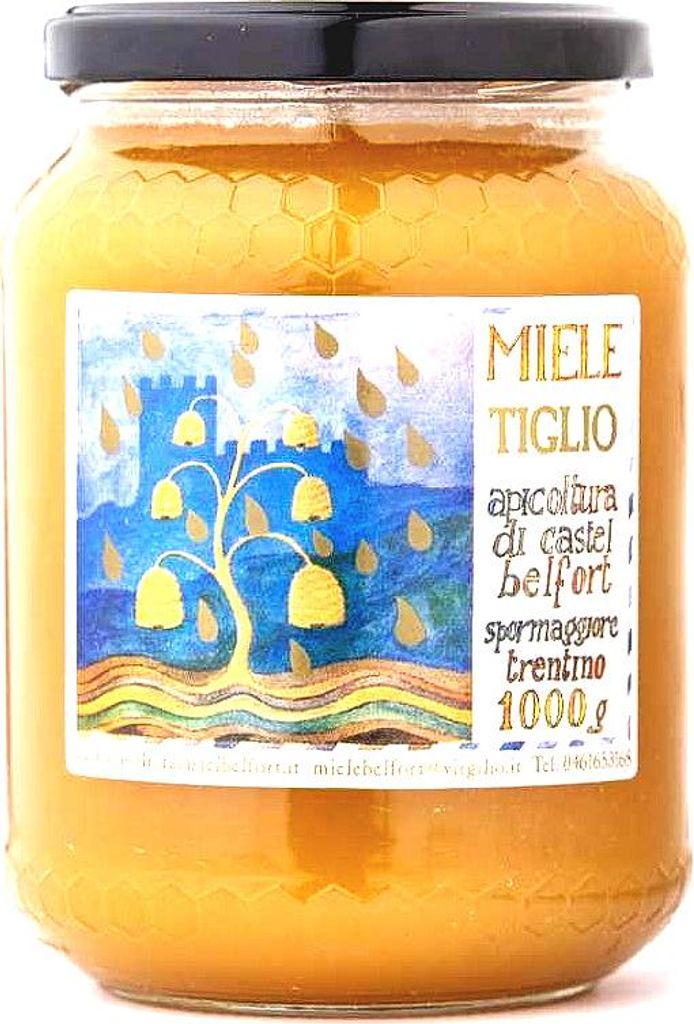 Apicoltura Castel Belfort - Lindenblütenhonig 100 Prozent Italienisch - Kalt verarbeitet - Naturbelassener Honig - 1 kg