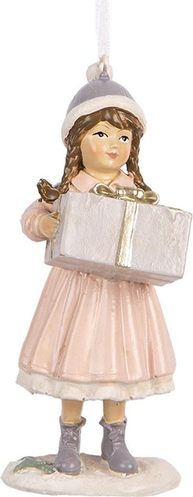 Clayre & Eef Pendentif de Noël Enfant 11 cm Rose Plastique Image du produit 