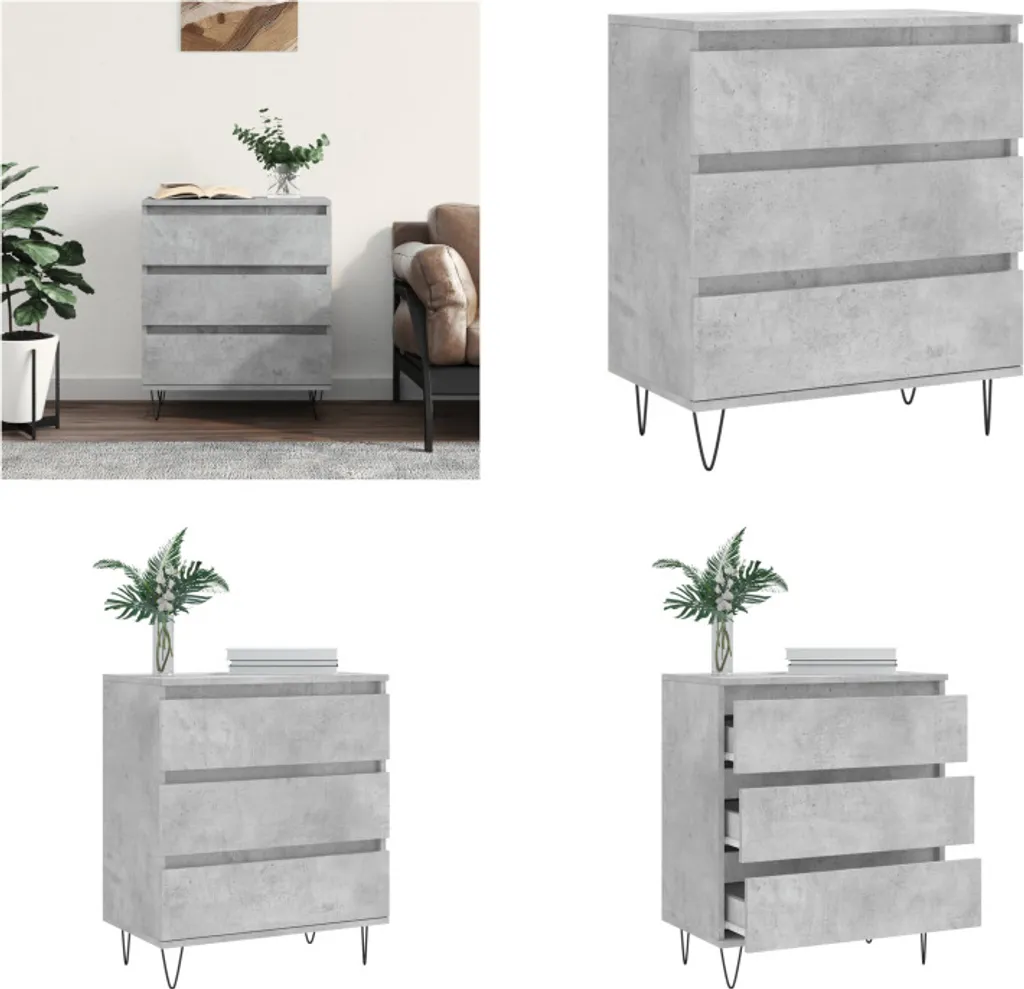 vidaXL Credenza Betongrau 60x35x70 cm Holzwerkstoff - Credenza - Credenze - Lagerschrank - Buffet