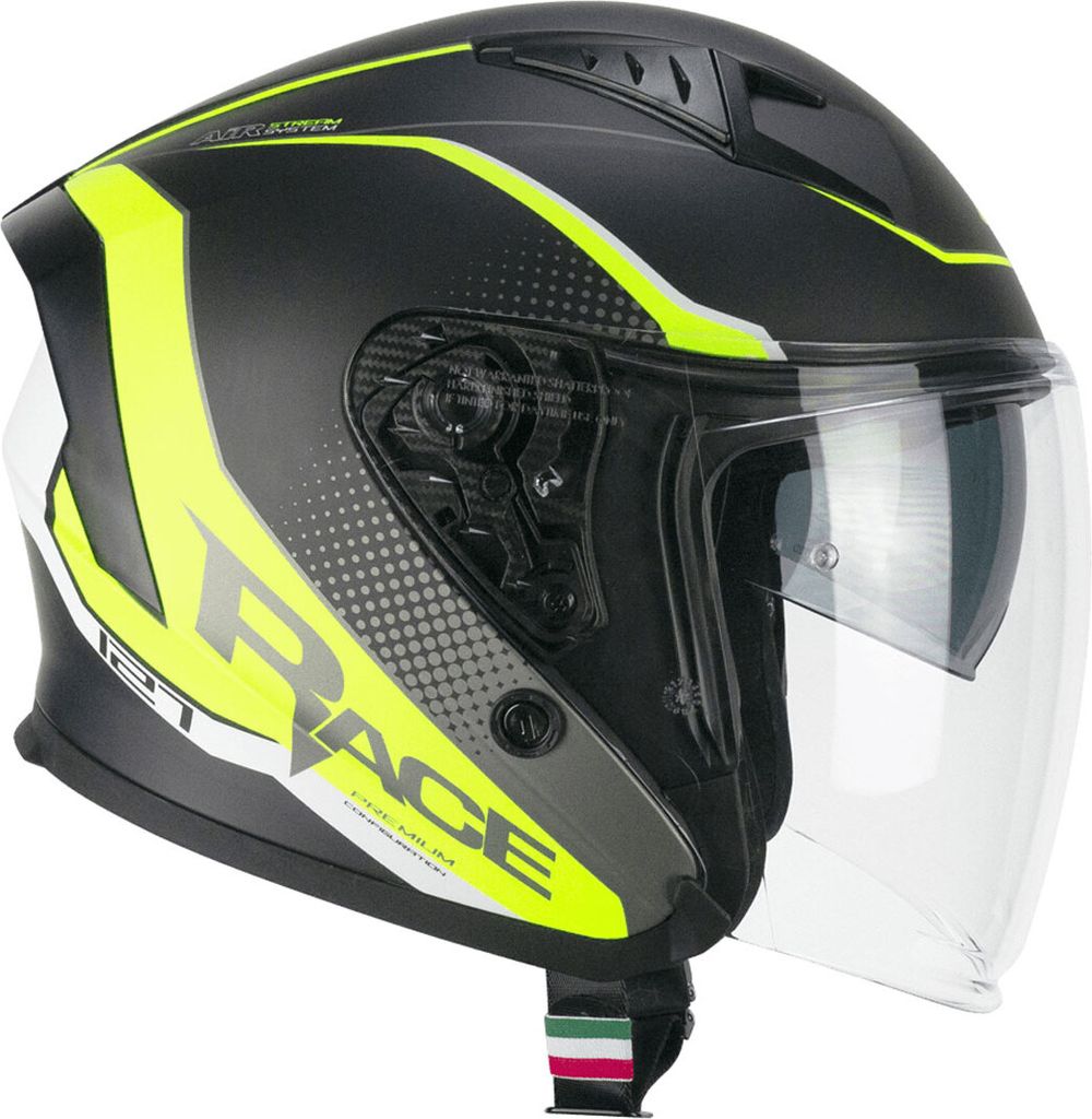 Jet Helm CGM 127G DEEP RACE Graphit Matt Fluo Gelb größe XXL