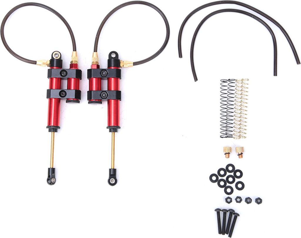2pcs Metall RC -Stoßdämpfer mit Federzubehör für SCX10 D90 TRX4 1/10 Auto