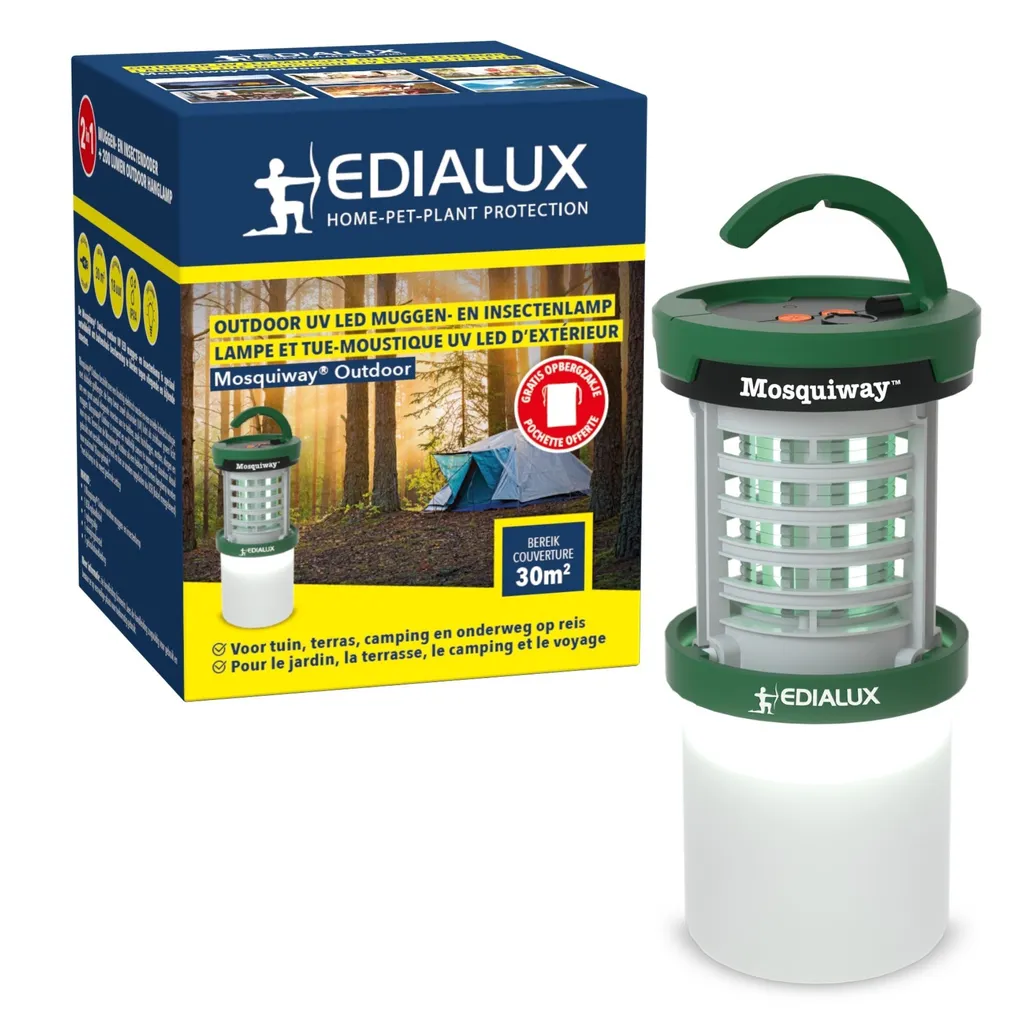 Lampe anti-moustiques LED UV Edialux - Lanterne portable USB étanche