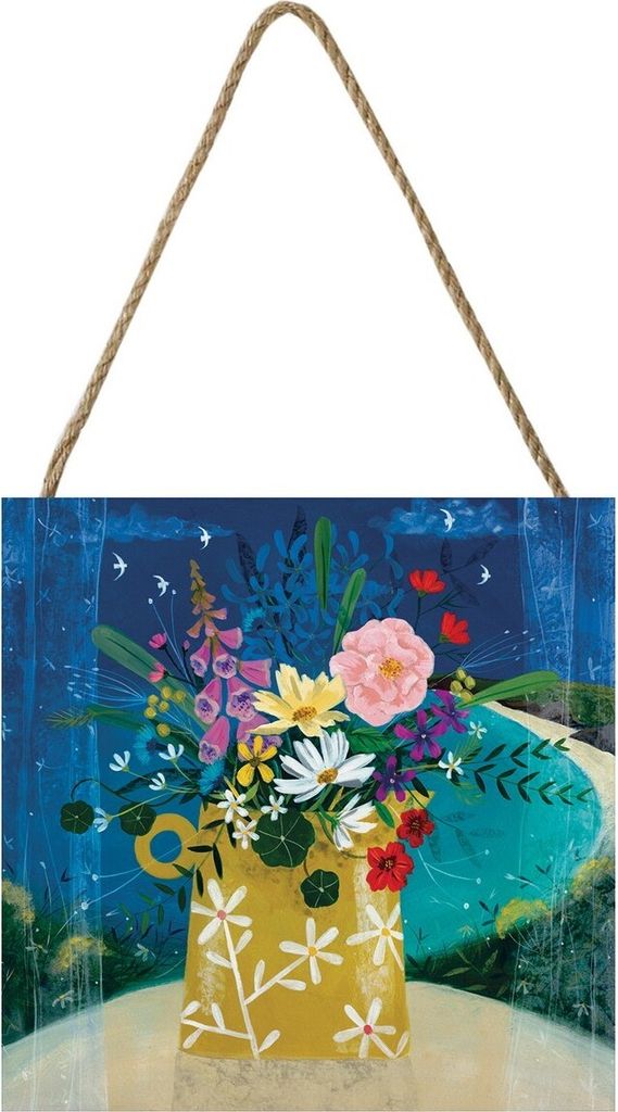 Julia Crossland - Holzklotz "Summer Posy" PM5194 (20 cm x 20 cm x 2,7 cm) (Bunt)
