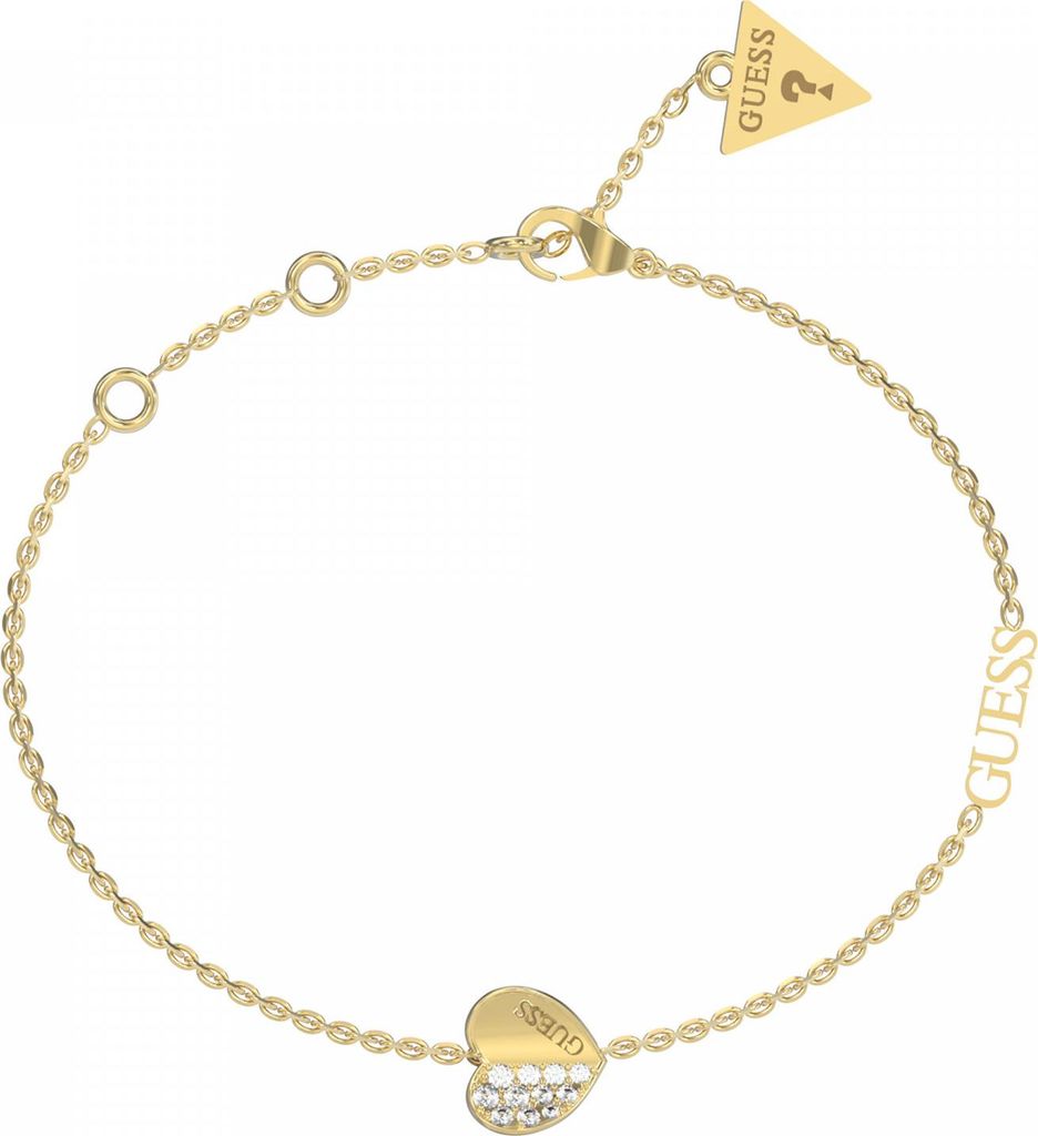 Damen Gold Guess Zirkonia Herz Armband Produktbild 