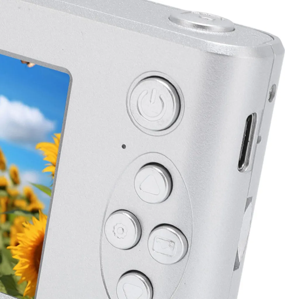 Fotocamera Digitale 48MP Argento: Professionale, Sottile, con Autofocus