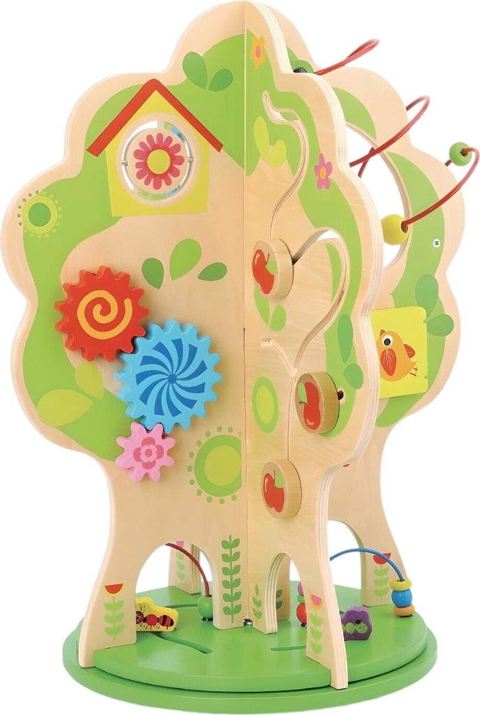 Zayno Motorikspielzeug "Wunderbaum" | Kinderspielzeug, Montessori, ab 24 Monaten geeignet, drehbar, Holz, vielfältige Spielmöglichkeiten
