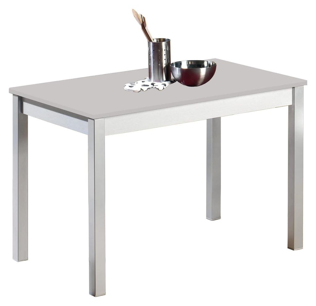 Küchentisch 110x70 cm, Metallgestell, grau, Laminaat