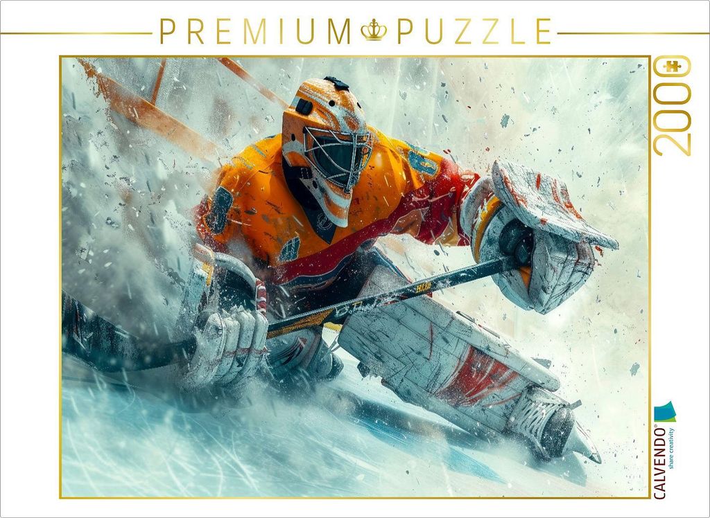 CALVENDO Puzzle Eishockey, Einsatz für den Sieg | 2000 Teile Lege-Größe 90 x 67 cm Foto-Puzzle für glückliche Stunden