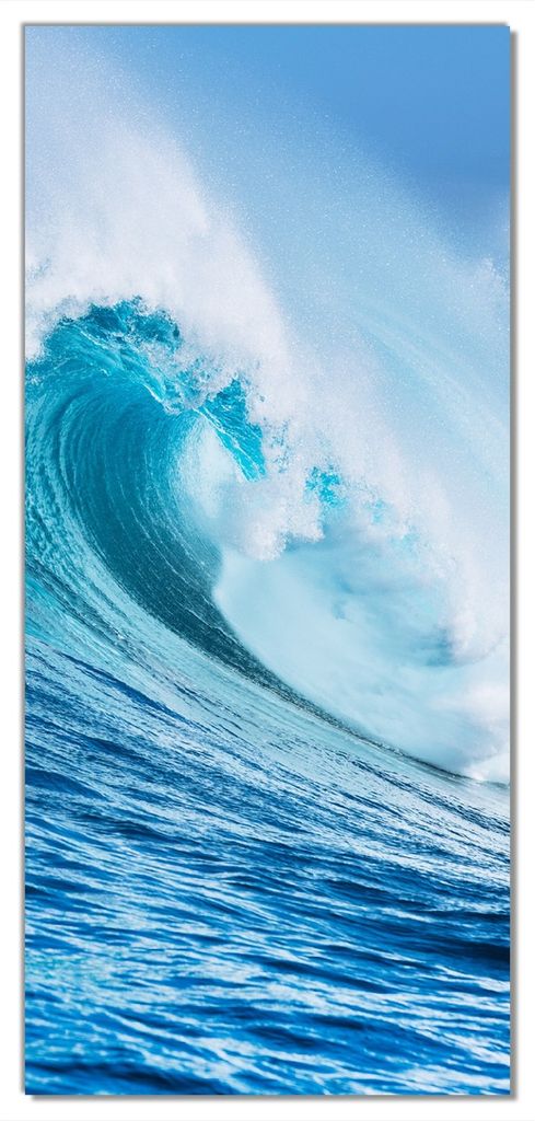 Wallario selbstklebende Türtapete 93 x 205 cm mit Schutzlaminat - Eindrucksvolle Welle im Ozean