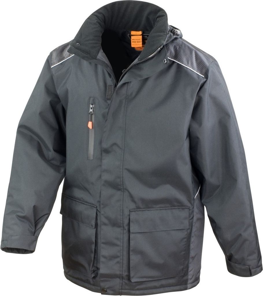 Result Herren Work-Guard Vostex Arbeitsjacke / Mantel, wasserfest, winddicht BC3085 (Medium) (Schwarz)