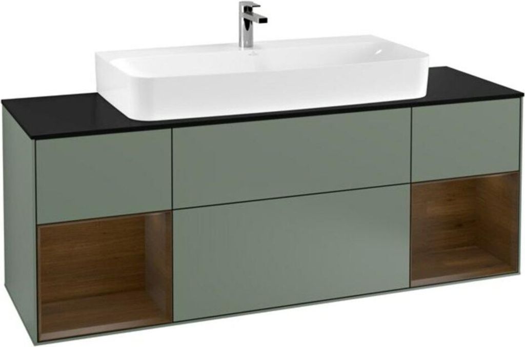 V&B Waschtischunterschrank Wandbeleuchtung Finion 160cm, Pl bla m, Reg wal ven, Oli. m Lac