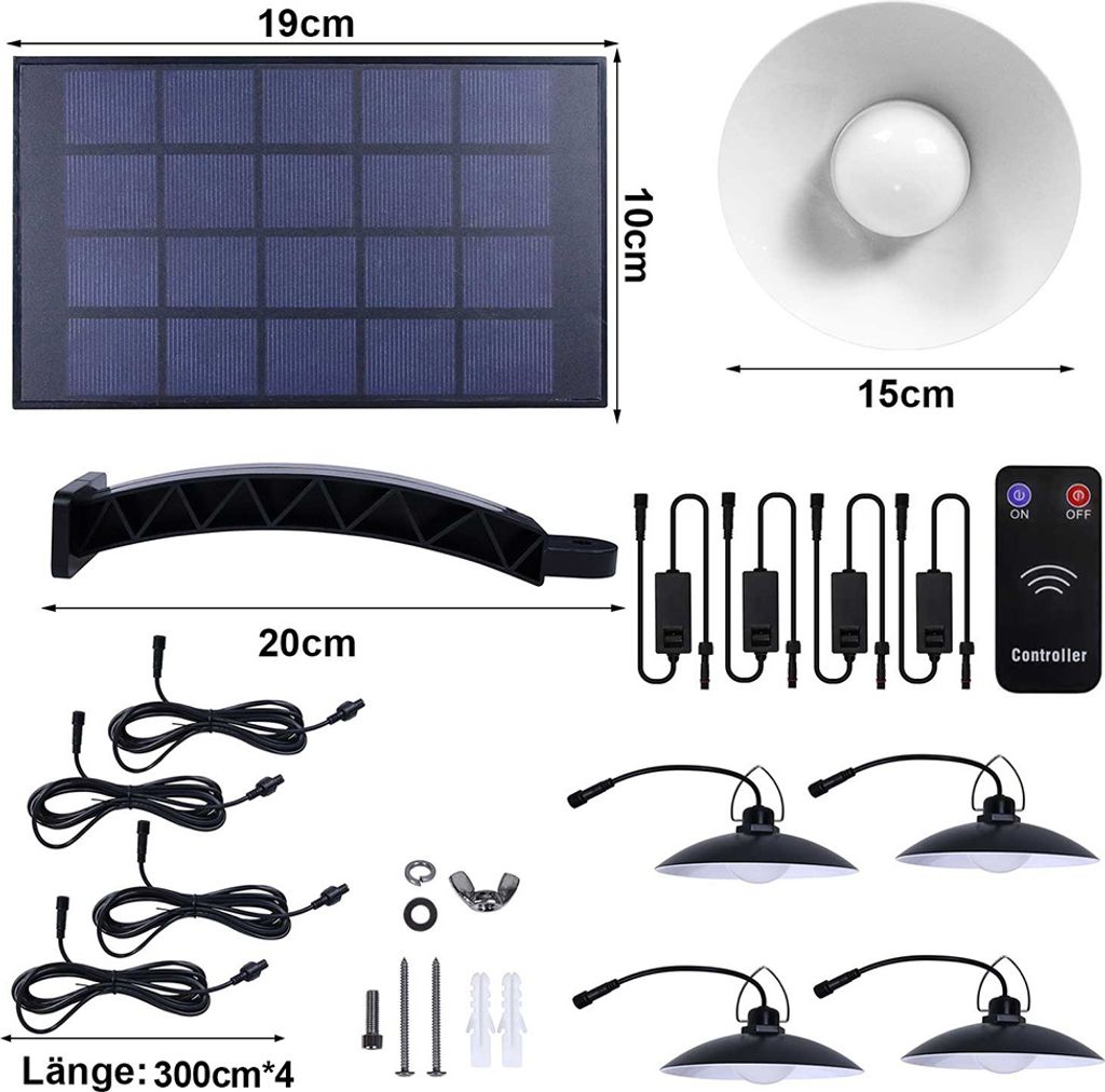 Außen Solarlampe Wasserdichte Garten Solar Pendelleuchte Produktbild 8