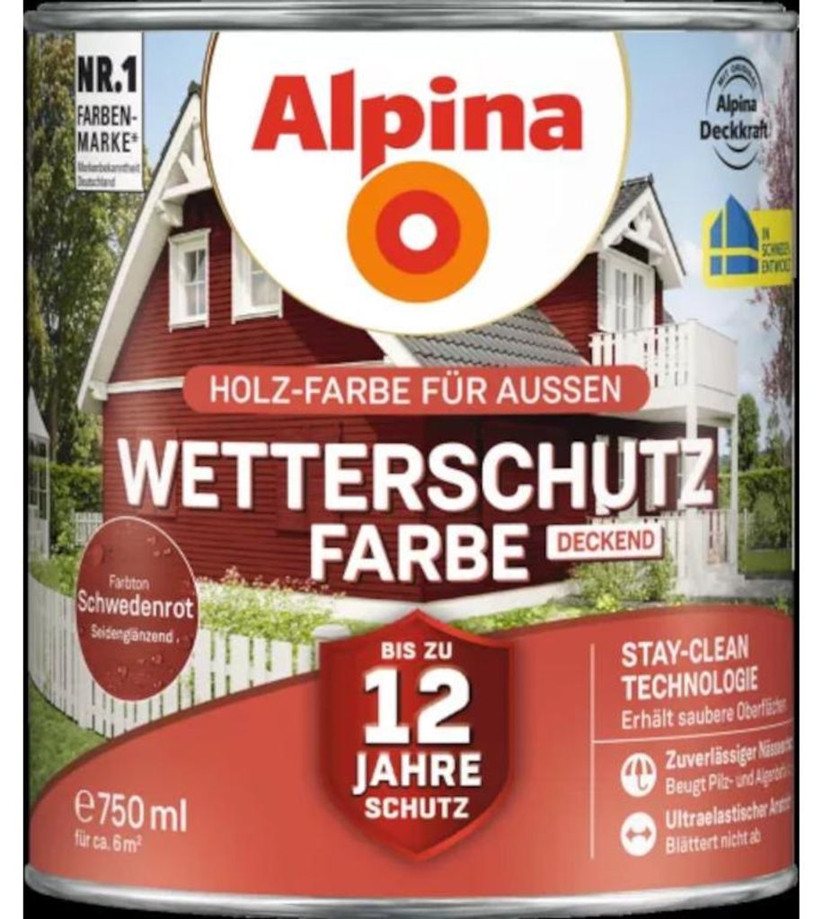 PROFI | 2,50 L | Schwedenrot 2,5 Liter Wetterschutzfarbe, Produktbild 
