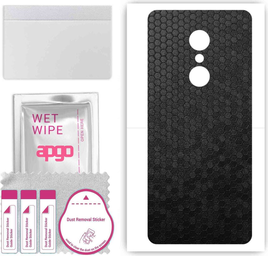 apgo Rückseite Schutzfolie, Skin, kompatibel mit Alcatel 3c, Hinten Displayschutzfolie aus Vinylfolie, kratzfest, einfache Montage - Schwarze Honi...
