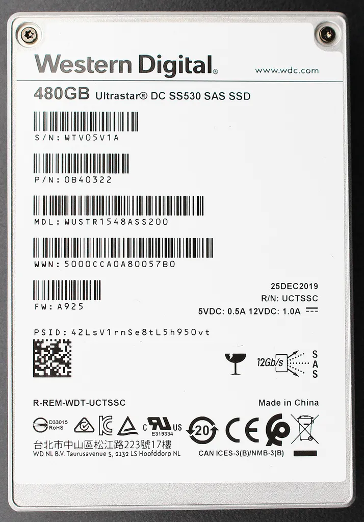 Western Digital Ultrastar DC SS530 Disque Dur Interne SAS 480 Go