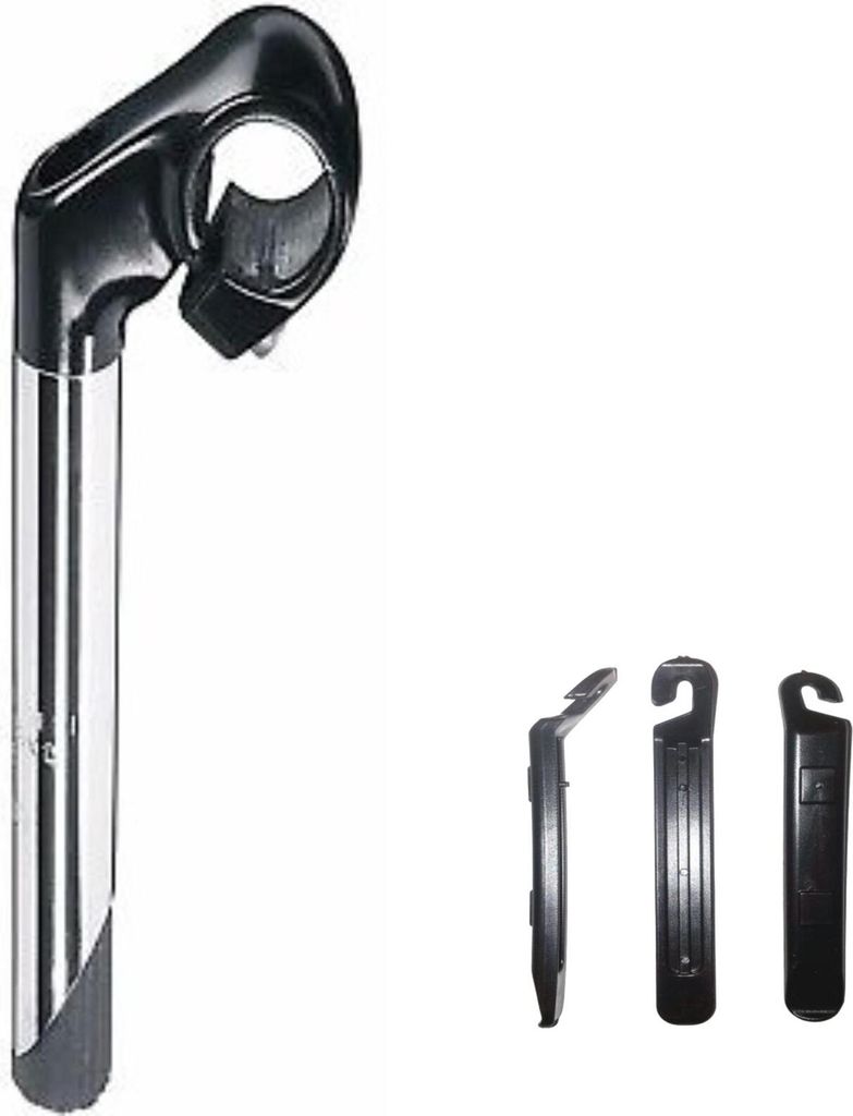 Leechie Lenkervorbau Klemmung 25,4 mm Fahrrad Vorbau Stahl Ø 22,2 - 40/270 mm inkl. Reifenheber