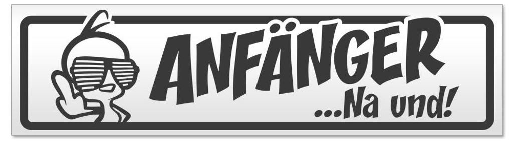 Kiwistar - Autoaufkleber - Dunkelgrau - 20 x 5,3 cm - Anfänger NA und? Kücken - Hinweis Aufkleber Sticker für Auto, Kfz, Fahrrad, PKW, LKW