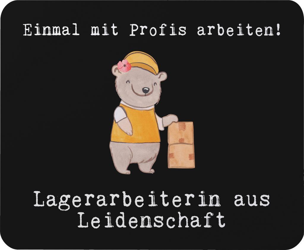 Mr. & Mrs. Panda Mauspad Lagerarbeiterin Leidenschaft - Schwarz - Geschenk, Ausbildung, computer mousepad, Witzig, mousematte, Mouse Pad, Spruch, l...