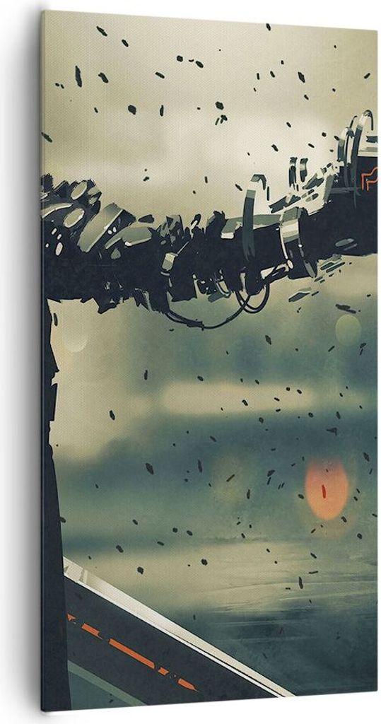 Bild auf Leinwand - Leinwandbild - Zukunft Waffe künstlerisch - 65x120cm - Wand Bild - Wanddeko - Leinwanddruck - Bilder - Kunstdruck - Wanddekora...