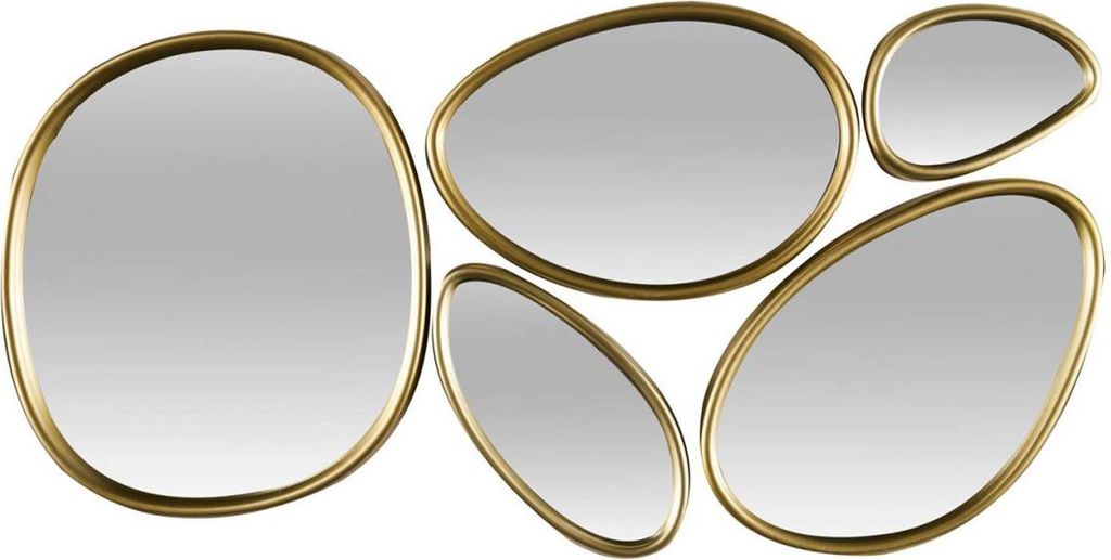 HowHomely | Spiegel - Wandspiegel - 5er Set - gold - Dekospiegel - Modern und Elegant