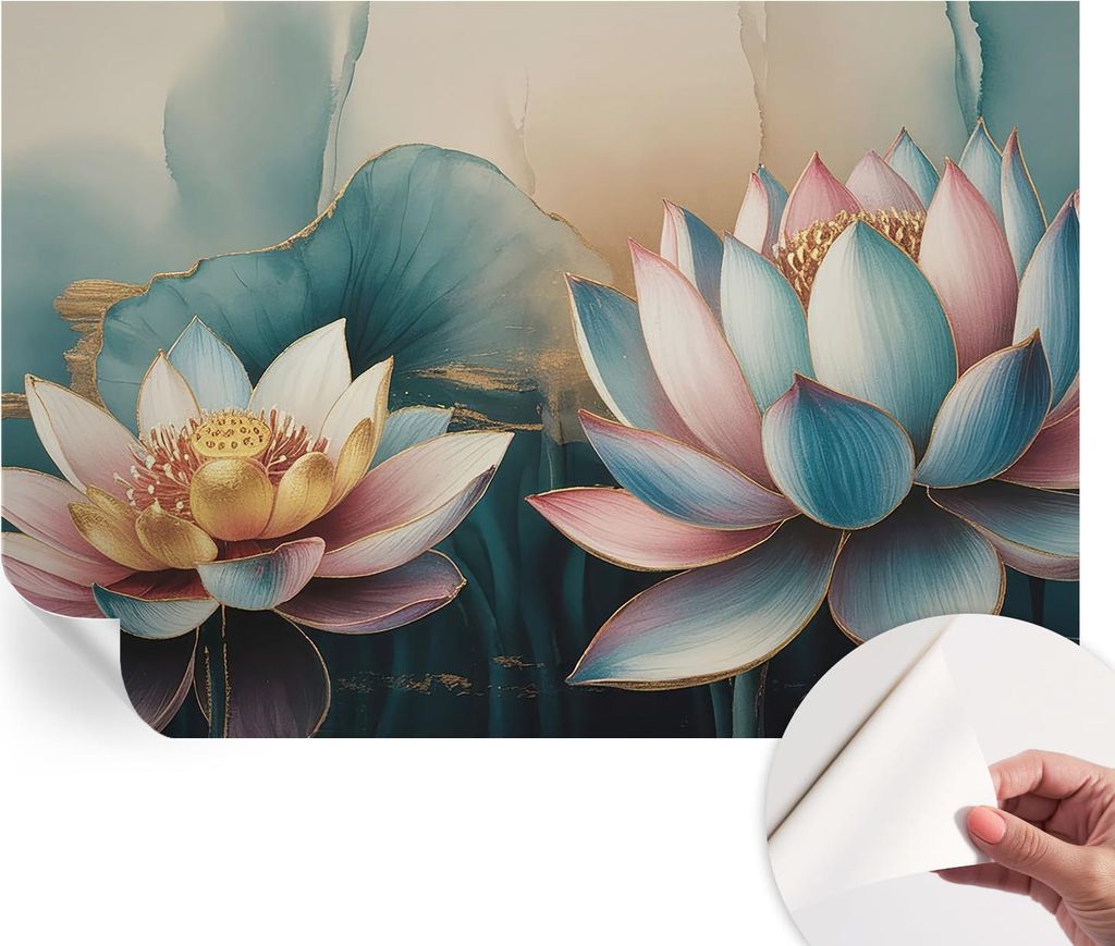 Selbstklebende Wandtapete - Dekorative Tapete für Wohnzimmer - Klebefolie für Wandbilder - Tapetenfolie für Wanddekoration - 152x104 cm - Lotusb...