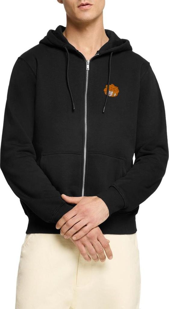 Spreadshirt Pumuckl Stickdesign Kapuzenjacke Herren, XXL, Schwarz