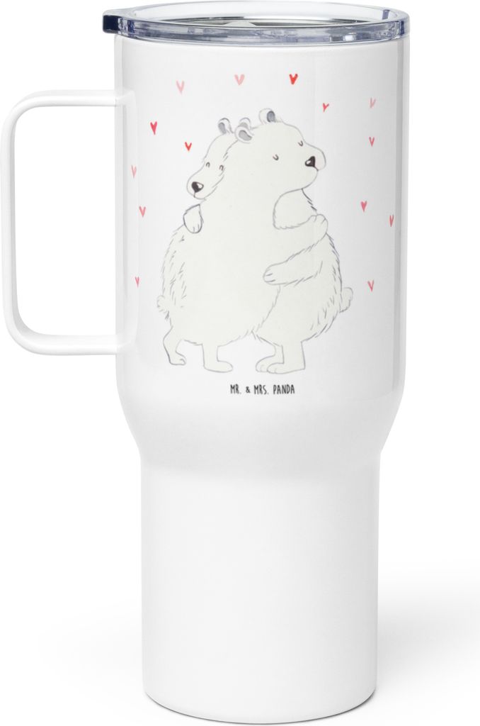 Mr. & Mrs. Panda thermosbecher Eisbär Umarmen - Weiß - Geschenk, Teebecher, Trinkgefäß, Lustige Sprüche, To-Go-Becher, Kaffee-to-go-Becher, Th...