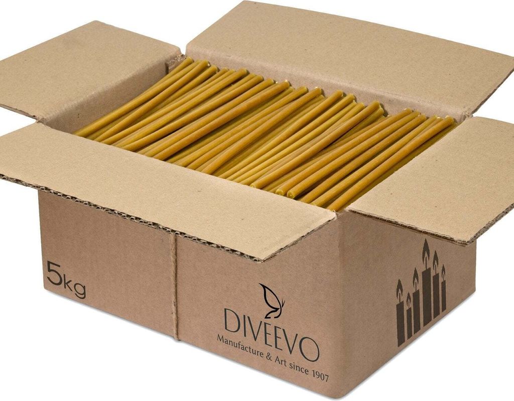 Carton 5 Kg - 750 pcs. Bougies jaunes du couvent N60 en Image du produit 