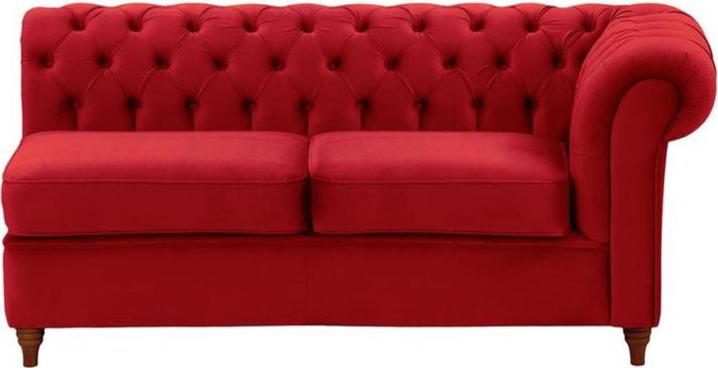 Chesterfield Modul - Zweisitziges Seitenelement, rechts (2R)-Velluto 7-dark oak