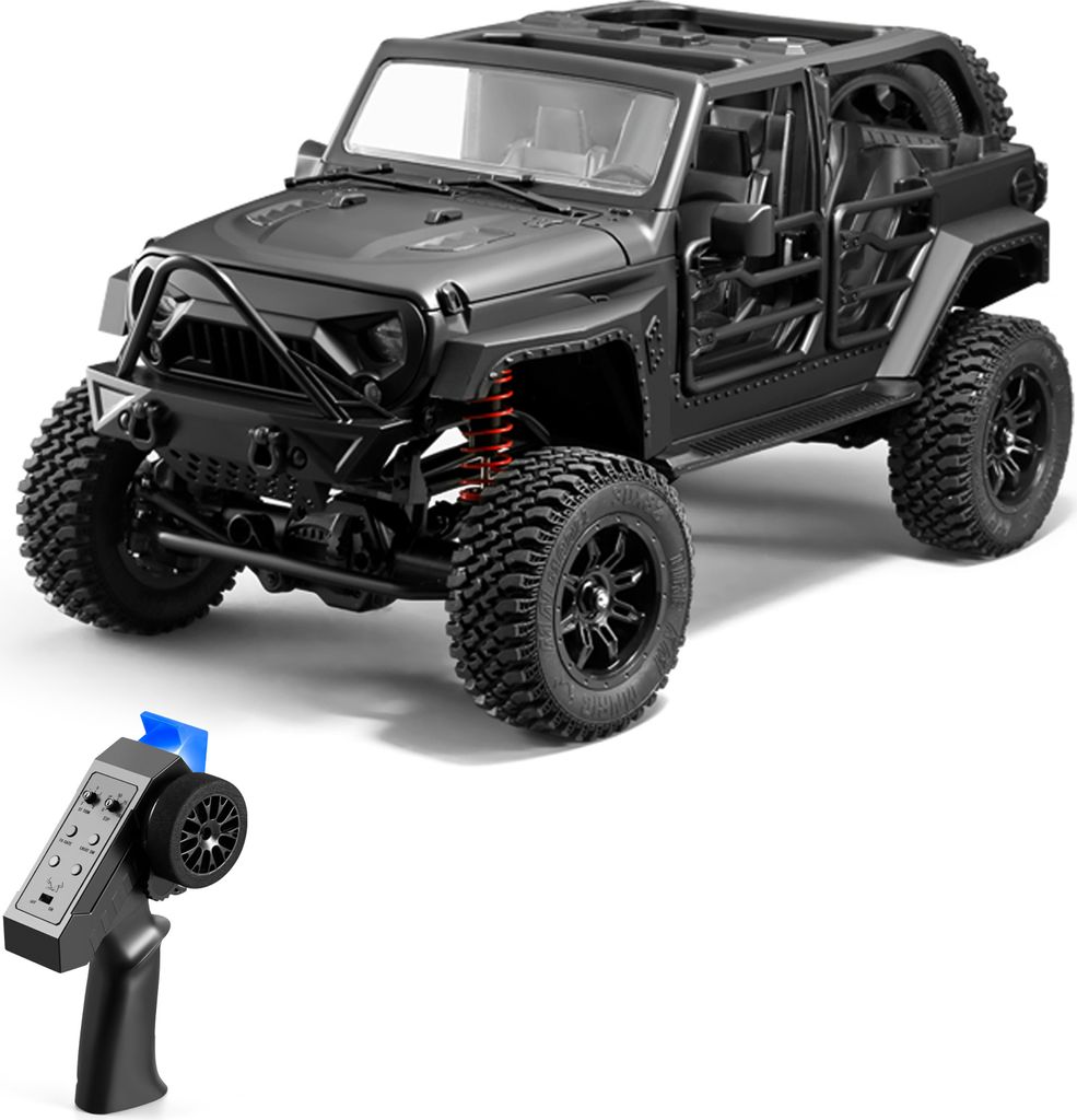Ferngesteuertes Auto, Massstab 1:12, Allradantrieb, 2,4 G ferngesteuerter Raupen-Gelaendewagen mit Lichtern fuer Kinder und Erwachsene