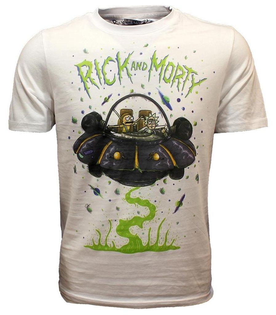 Rick und Morty Flying Saucer Adventure T-Shirt - M