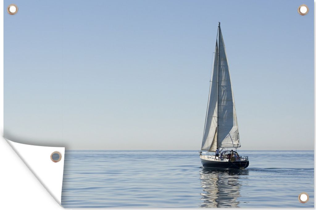 MuchoWow 90x60 cm Outdoor-Poster Gartendeko Sichtschutz Garten Poster für den Garten Segelboot segelt bei klarem Himmel